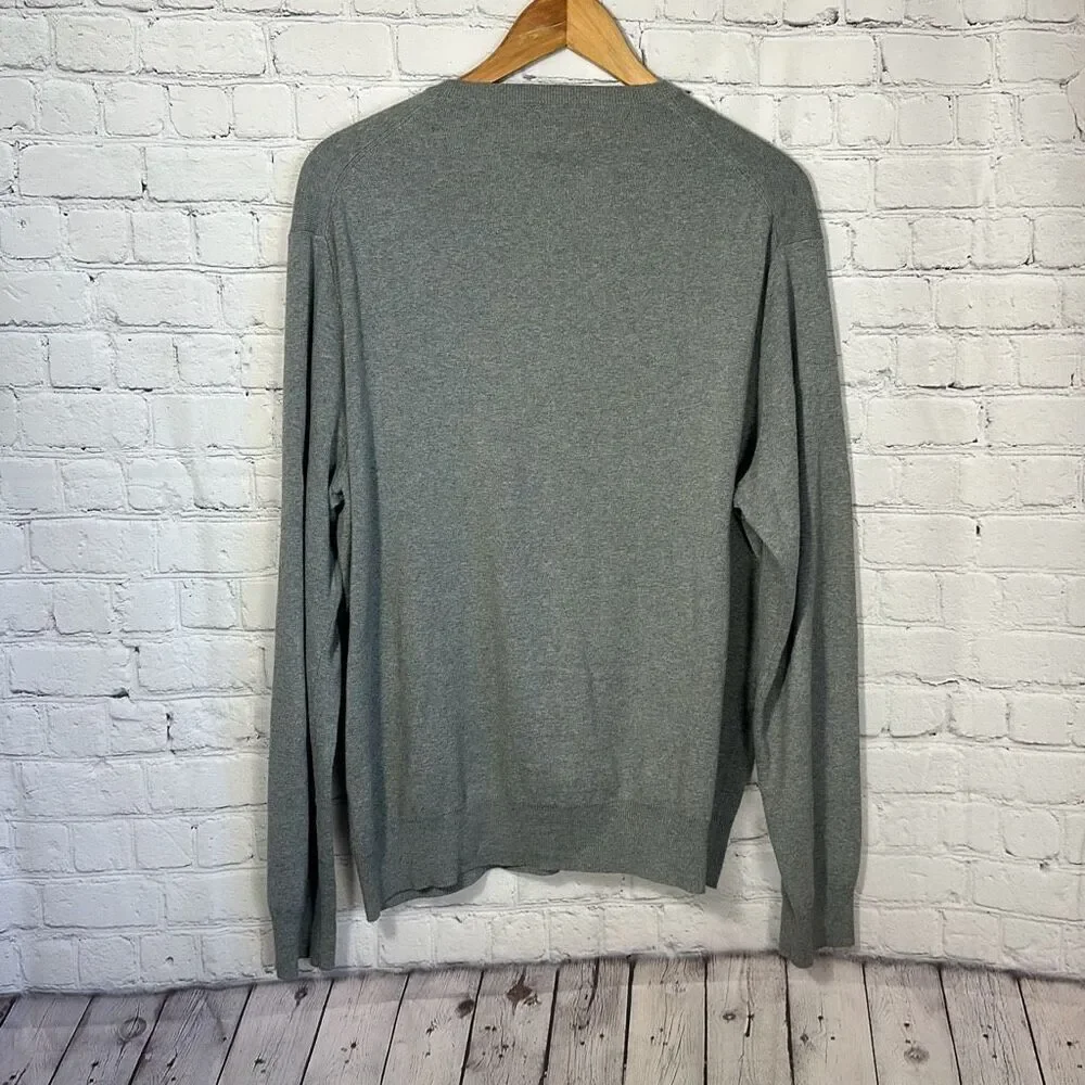 Polo Ralph Lauren Pima Cotton Mens‎ Gray Vneck Sweater size XL